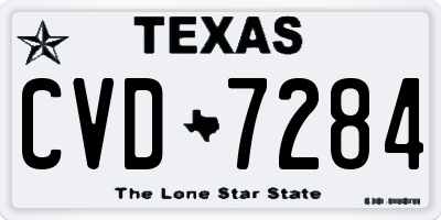 TX license plate CVD7284