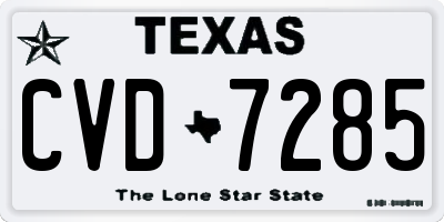 TX license plate CVD7285