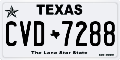TX license plate CVD7288