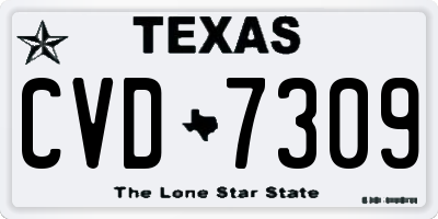 TX license plate CVD7309