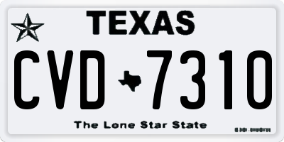 TX license plate CVD7310
