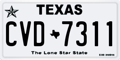 TX license plate CVD7311