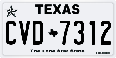 TX license plate CVD7312