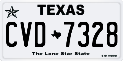 TX license plate CVD7328