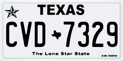 TX license plate CVD7329