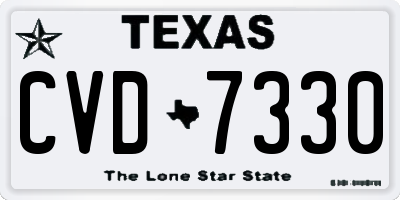 TX license plate CVD7330