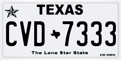 TX license plate CVD7333