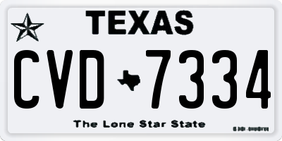 TX license plate CVD7334