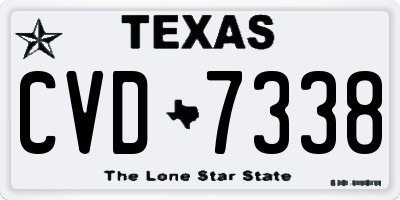 TX license plate CVD7338