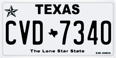 TX license plate CVD7340