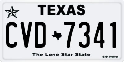 TX license plate CVD7341