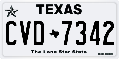 TX license plate CVD7342
