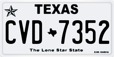 TX license plate CVD7352