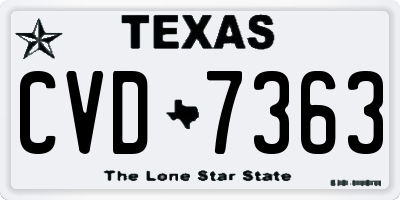 TX license plate CVD7363
