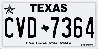 TX license plate CVD7364