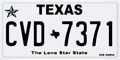 TX license plate CVD7371