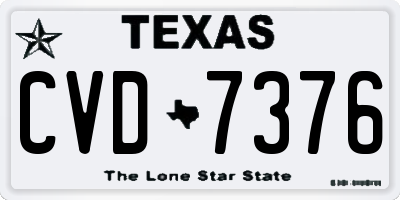 TX license plate CVD7376