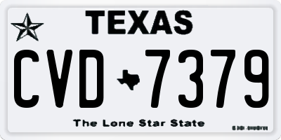 TX license plate CVD7379