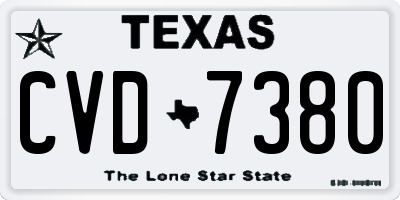 TX license plate CVD7380