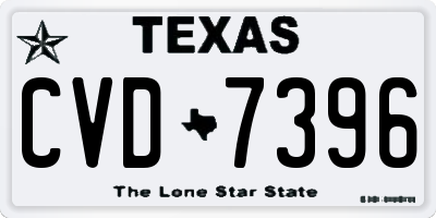 TX license plate CVD7396