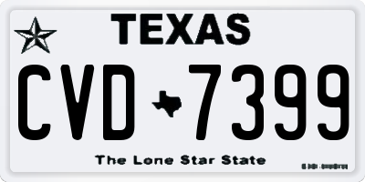 TX license plate CVD7399