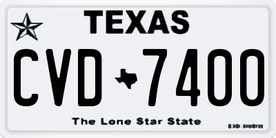TX license plate CVD7400
