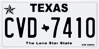 TX license plate CVD7410