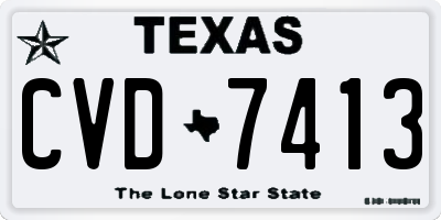 TX license plate CVD7413
