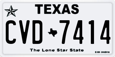 TX license plate CVD7414