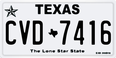 TX license plate CVD7416