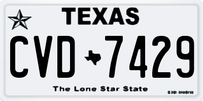 TX license plate CVD7429
