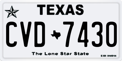 TX license plate CVD7430