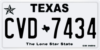 TX license plate CVD7434