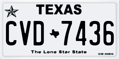 TX license plate CVD7436