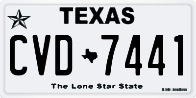 TX license plate CVD7441