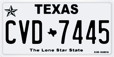 TX license plate CVD7445