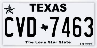TX license plate CVD7463