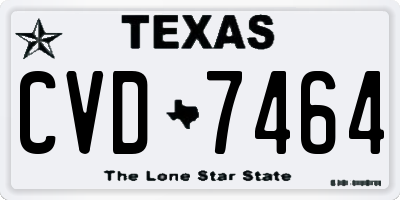 TX license plate CVD7464