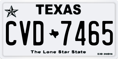 TX license plate CVD7465