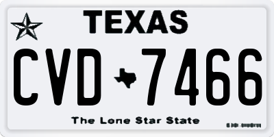 TX license plate CVD7466