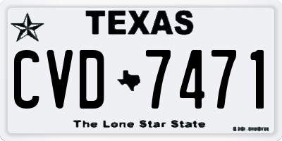 TX license plate CVD7471