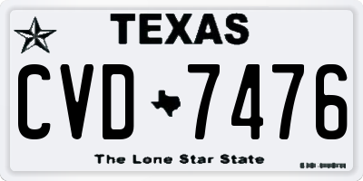 TX license plate CVD7476