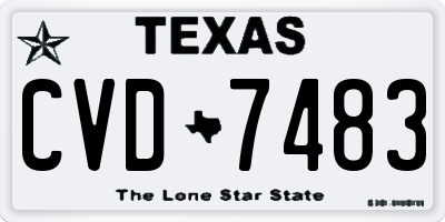 TX license plate CVD7483