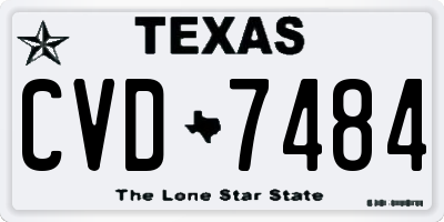 TX license plate CVD7484