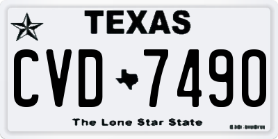 TX license plate CVD7490