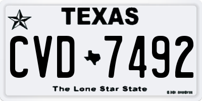 TX license plate CVD7492