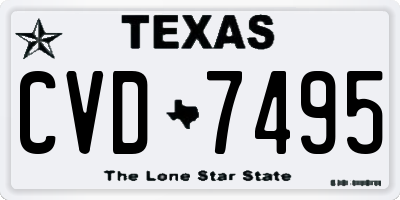 TX license plate CVD7495