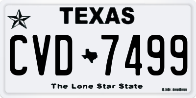 TX license plate CVD7499