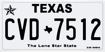 TX license plate CVD7512