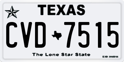 TX license plate CVD7515